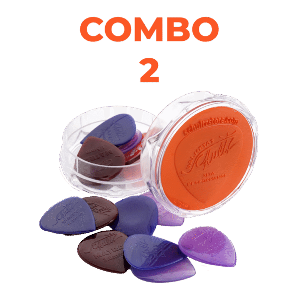 Combo 2 - 20 Palhetas a sua escolha + 1 Porta‑Palhetas – Economia e Variedade