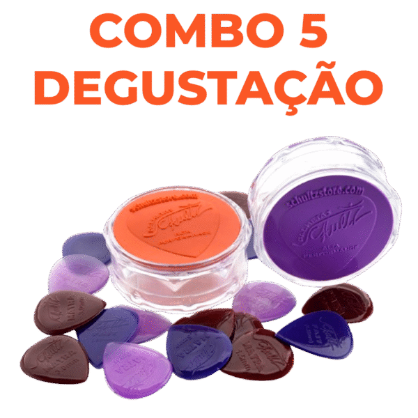 Combo 5 - 40 Palhetas Sortidas + 2 Porta‑Palhetas + 20 % OFF + Frete Grátis